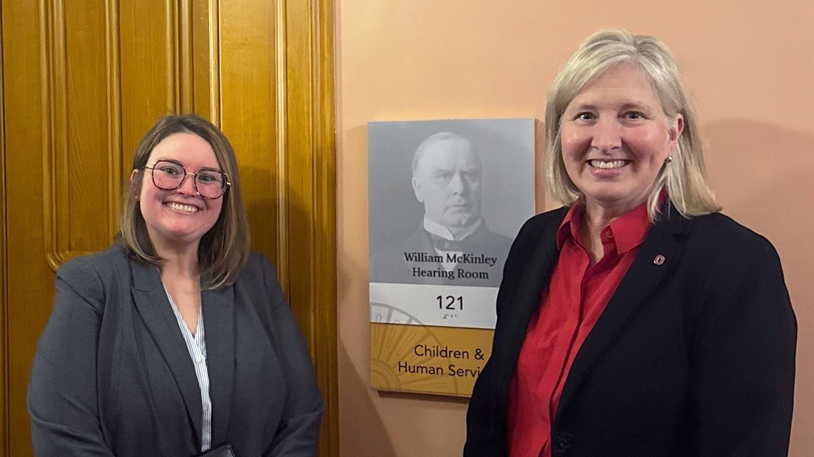 Morgan Fitzgerald and Karen Rose at the Ohio State House