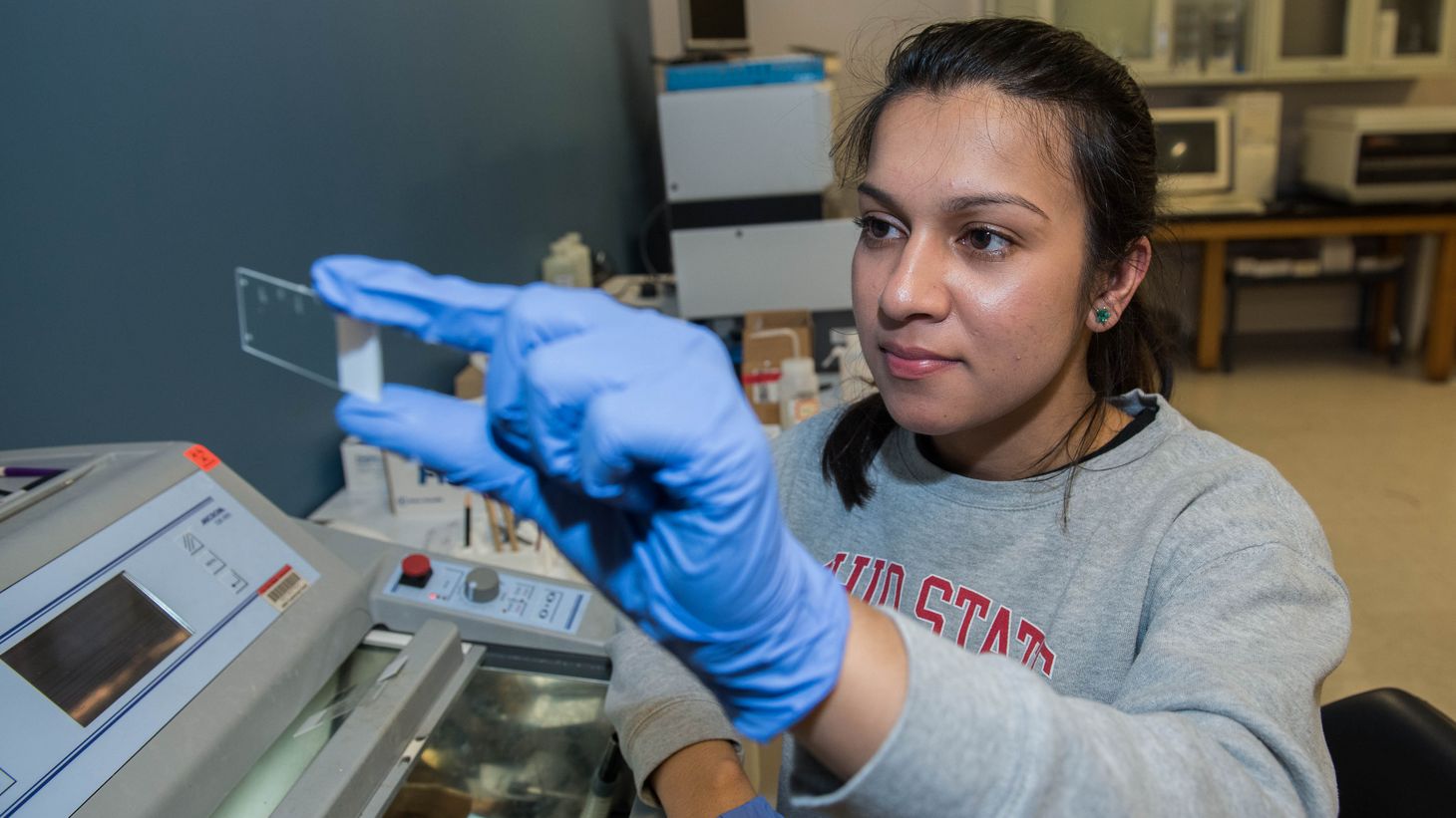 Student in the lab