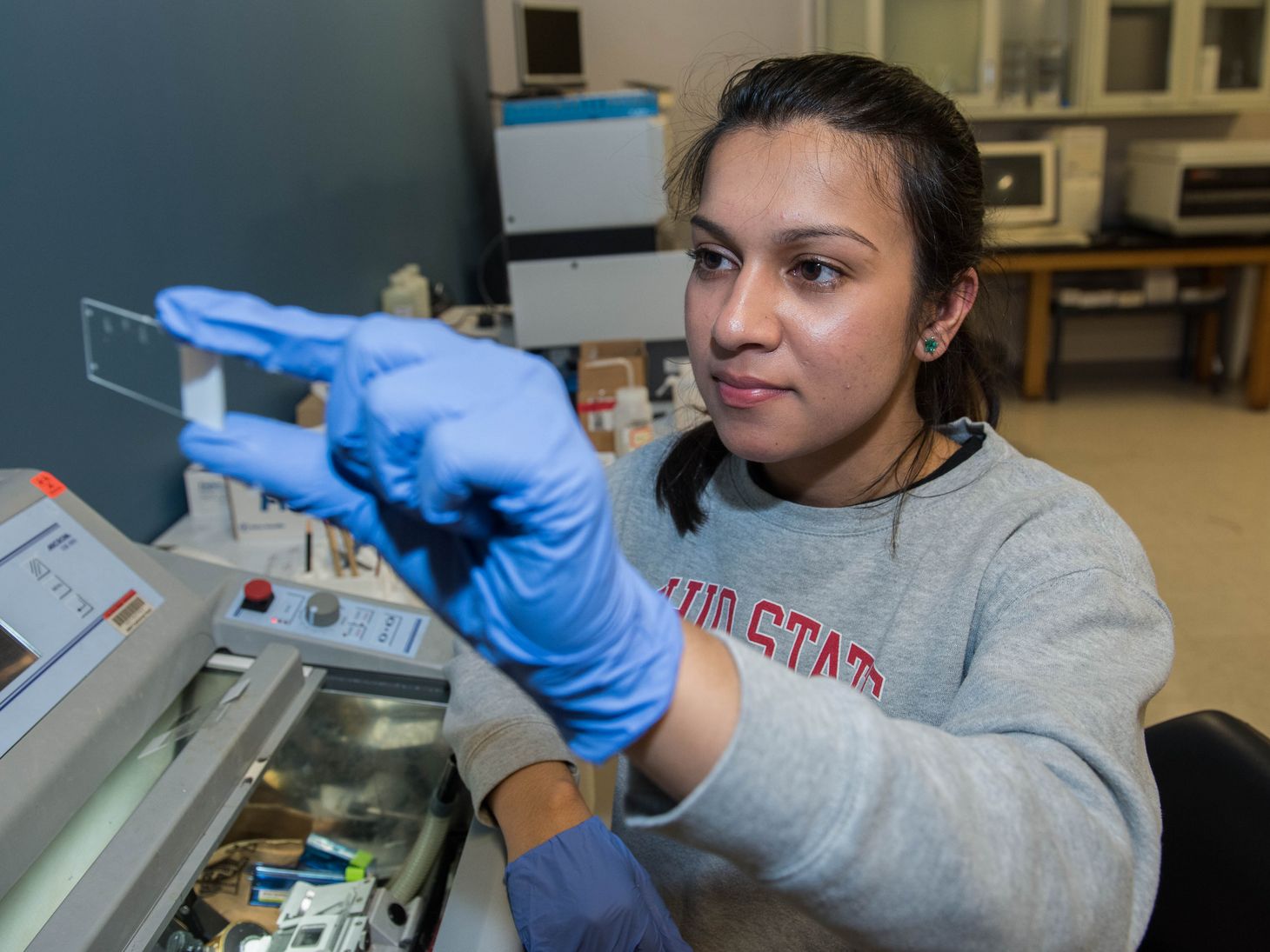 Student in the lab
